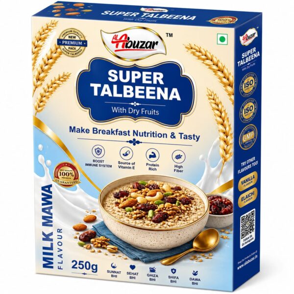 AL Abuzar Super Talbeena with Dry Fruits | Milk Mawa Flavour | Premium Breakfast Mix | Rich in Protein, Fiber & Vitamin E | 100% Natural | 250g